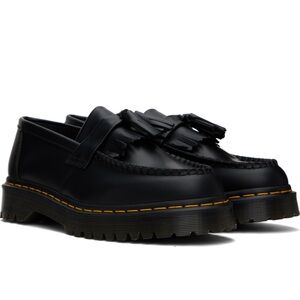 closet clearout! dr.martens black adrian bex smooth leather tassel loafers